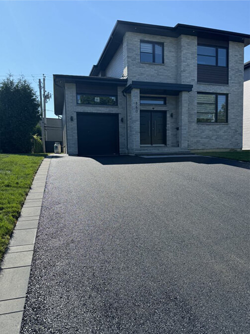 Residential asphalt driveway